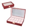 12 Positions Rectangular Shape Red Watch Box