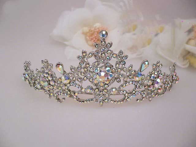 Tiara Crown With Pearl Silver Platinum Jewelry