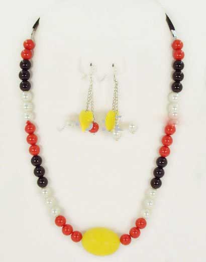 Lady's Elegant Natural Stone and Fragrances Fashion Aroma Acrylic Jewelry Set