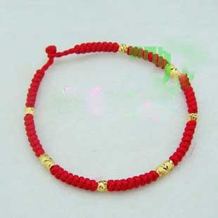 String Rope Cord Weaved Twisty Lucky Jade Gold Bracelet