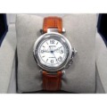 White Dial Orange Band Round Shape Women's Watches
