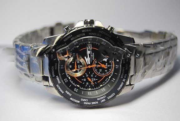 Stainless Steel Date Display With Many Circles Men's Watches