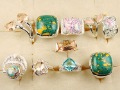 Gemstone Round Shape With Many Small Ornaments Wedding & Engagement Rings