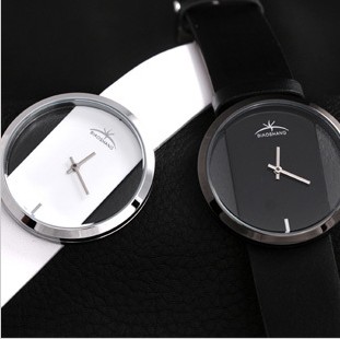 White Leather Band With Daimond Fashion Watches
