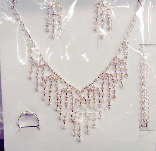 Fashion Rhinestone Luxury Elegant Wedding Copper Alloy Jewery Set