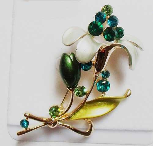 45m Fashion Coating Flower Mixed Color Zinc Alloy Brooch