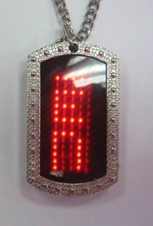 Flickering Words Display LED Tags 9 Different Speed Necklace