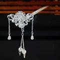 Flower Shape With Small Ornaments Silver Hair Jewelry