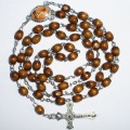 Fashion Beautiful Religious Rosary God Bless You Wood Beads