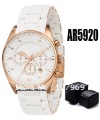 White & Golden Round Shape Stainless Steel Women's Watches
