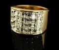 Corrosion Resistance Round Shape Traditional Handwork Diamond Gold Ring
