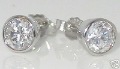 White Gold Platinum Diamond Studs Earrings with Buttery