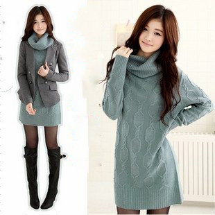 Women's Anti-Wrinkle Breathable High-necked 100% Cotton Sweater