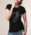 Black With Logo On Short Sleeve Women's T-Shirts