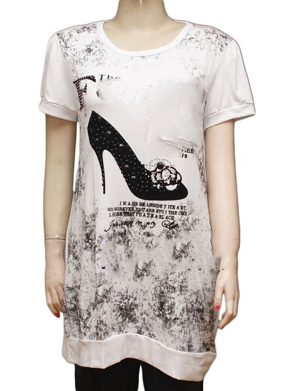 Short Sleeve O-Neck White Women's T-Shirts