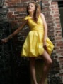 Taffeta V-neck Yellow Party Zipper Closure Skirts