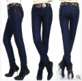 Newest Design Stylish Women's Dark Blue Slim Tight Long Pants