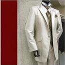 White Two Button Cotton & Polyester Groom Tuxedos