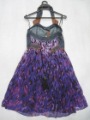 Chiffon & Nylon Blue & Purple Ankle-length Girls' Dresses