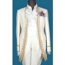 White Long Sleeve Broad Shoulders Groom Tuxedos