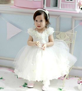 Ivory Flower Tulle Beading Children's Shorts