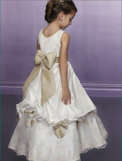 Girls' Embroidery Lovely Beautiful Ribbons Two Layers Dresses