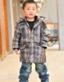 Coffe & Black Long Sleeve With Lattice Children's Jackets