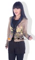Women's Long Sleeve Cowl Collar Cotton and Polyester Short Suits