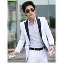 White With Two Buttons Long Sleeve Groom Suits