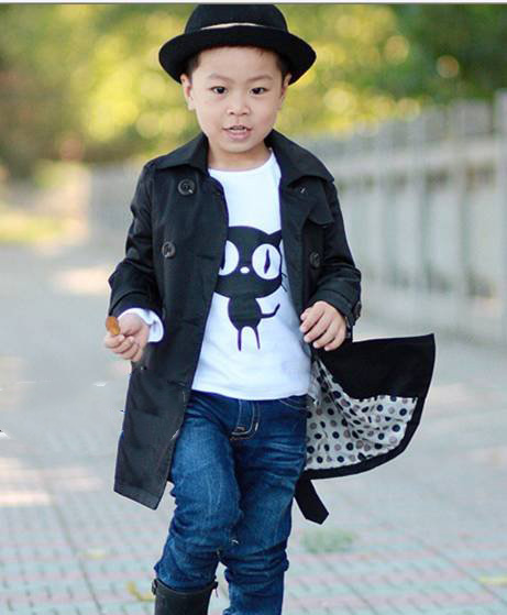 Black Long Sleeve With Buttons Children's Jackets