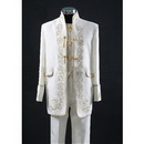 Black Embroidery With Buttons Groom Tuxedos