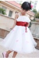 Spaghetti Straps White With Red Ribbons Children's Shorts