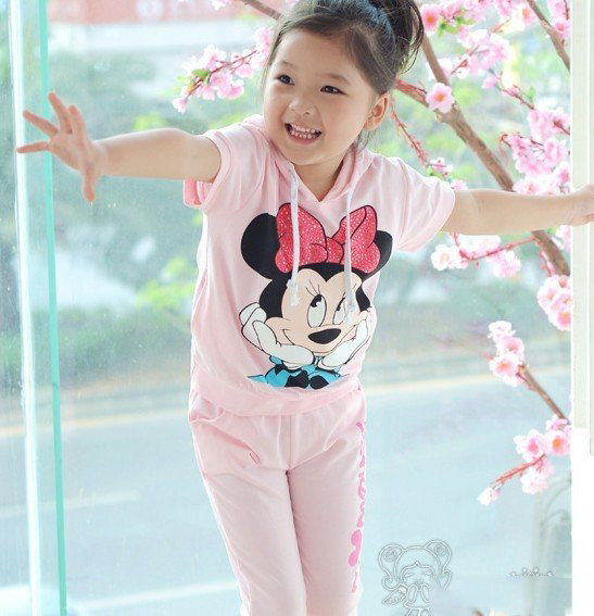 Pure Cotton Short Sleeve Sweet Lovely Baby Clothing Sets