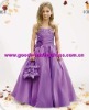 Flower Girls' Purple Zipper or Corset Back Satin Chiffon Taffeta Dress