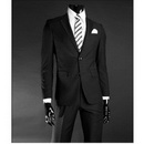 Light Black Long Sleeve Cotton & Polyester Groom Suits