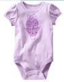 Purple Short Sleeve Cotton & Spandax Baby Rompers