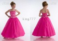 Girls' Christmas Party Sleeveless Straps Blue Color Flower Dresses