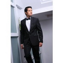 Black With One Button Long Sleeve Groom Tuxedos