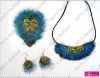 Blue Natual Feather Conical Shape Hair Accessories