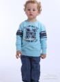 Blue Long Sleeve Cotton & Spandax Baby Shirts & Tops