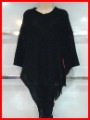 Black With Tassel Wool & Polyester Scarves