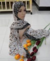 Square Shape Silk With Flowers Images On Scarves