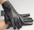 Genuine Leather & Cotton Black Anti-Slip Gloves & Mittens