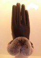 Genuine Leather & Wool Black Anti-Slip Gloves & Mittens