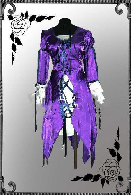 Purple Long Sleeve Lace-up Cosplay Costume