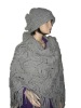 Hotselling Ladies' Winter Sweater Crochet Hand Knitted Wool Shawl Hats Set