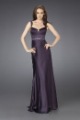 Purple Sleeveless Chiffon Embroidery Dresses