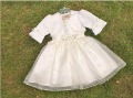 Long-sleeved Flower Formal Cotton / Spandex Baby Dresses