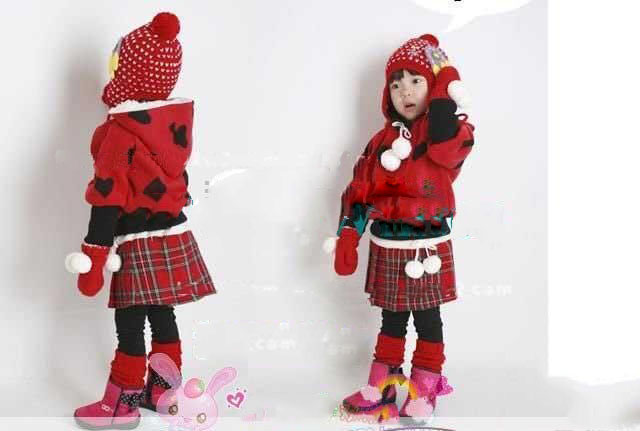 Cotton Lattice Red Round Shape Baby Skirts