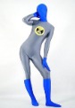 Lycra & Spandax Gray & Blue With Logo On Catsuit